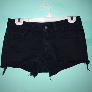Black jean shorts